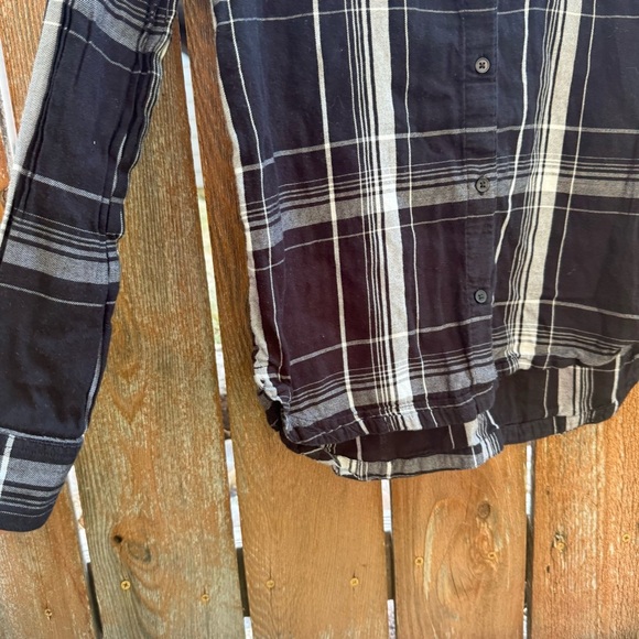 MUDD Girls Black White Plaid Long Sleeve Western Shirt Size 14 - Picture 4 of 8